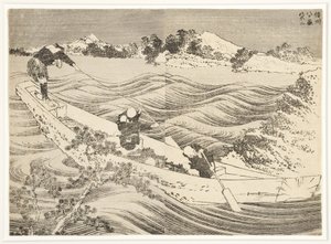Yatsugatake v provincii Shinano, 1834-35 (dřevěný blok) od Katsushika Hokusai