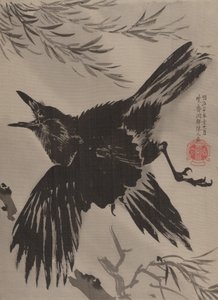 Vrána a vrba, listopad 1887. od Kawanabe Kyosai