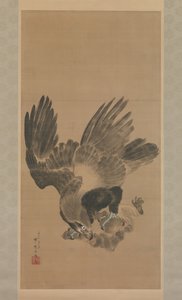 Eagle Attacking a Monkey, 1885. od Kawanabe Kyosai