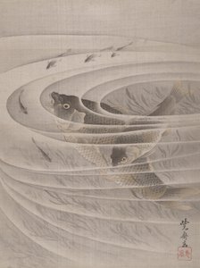 Ryba ve vířivce, ca. 1887. od Kawanabe Kyosai