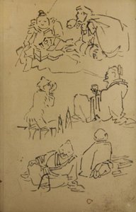 Náčrtky východoasijských legendárních postav, konec 19. století. od Kawanabe Kyosai