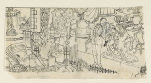 Muž se loučí s dítětem od Kawanabe Kyôsai (attributed to)