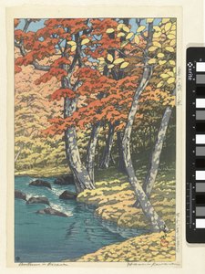 Herfst v Oirase Podzim v Oirase (název na objektu) od Kawase Hasui (signed by artist)
