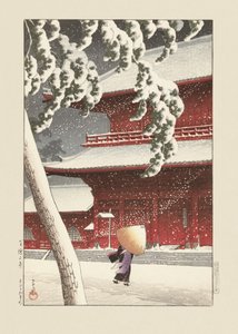 Svatyně Zojo v Shibě (1925) od Kawase Hasuiho a Watanabeho Shōzaburōa