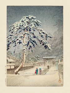 Ikegami Honmonji (Chrám Honmon v Ikegami) (1931) od Kawase Hasui