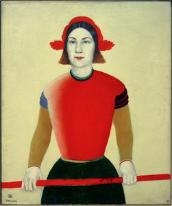 Dívka s červenou holí od Kazimir Severinovich Malevich