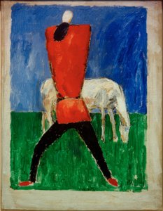 Muž a kůň od Kazimir Severinovich Malevich