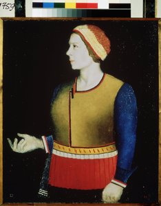 Portrét umělcovy ženy. Obraz Kazimira Severinoviče Maleviče (Malevich, Malevic) (1878-1935), olej na plátně od Kazimir Severinovich Malevich
