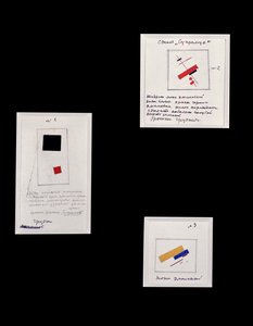 Projekt suprematistické brože č. 1, 2 a 3, cca 1916-20 od Kazimir Severinovich Malevich
