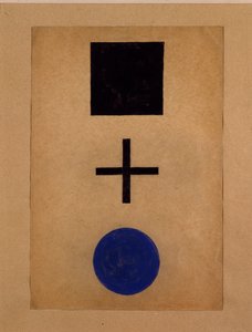 Suprematismus: čtverec, kříž, kruh Kvašový obraz od Kazimira Maleviče (Malevich, Malevich) (1878-1935) 1919-1920 Soukromá sbírka od Kazimir Severinovich Malevich
