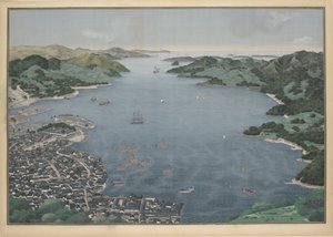 Pohled na záliv Nagasaki, c.1833.