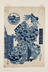 Matsuchiyama (barevný dřevotisk) od Keisai Eisen