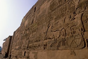 Egypt; mm6741; Bitva u Kadeše, Ramses II, chrám v Karnaku, 2001 (foto) od Kenneth Garrett