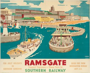 Plakát jižní železnice propagující Ramsgate od Kenneth Shoesmith and Verney L. Danvers