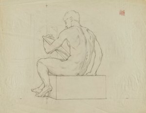 (Rotunda Kapitolu státu Iowa) (Výrobky, studie pro panel) od Kenyon Cox