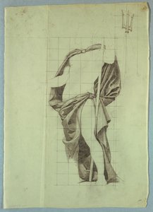 Drapery Study of the Atlantic for "The Marriage of the Atlantic and Pacific", Nástěnná malba v Senátu v Kapitolu státu Wisconsin, Madison, WI od Kenyon Cox