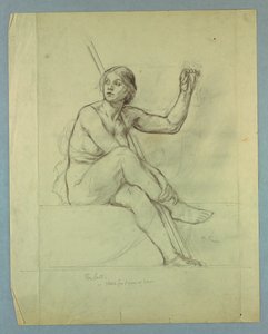 Law, Nude Study for "Contemplative Spirit of the East," Lunette in East Grand Staircase, Minnesota State Capitol, Saint Paul, MN od Kenyon Cox