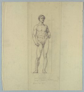 Studie nahé postavy „odvahy“, pamětní okno Jacoba Dolsona Coxe, Oberlin College od Kenyon Cox