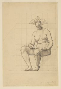 Nahé studium pro "The Active Life", Lunette v administrativní budově, Oberlin College, Oberlin, OH od Kenyon Cox
