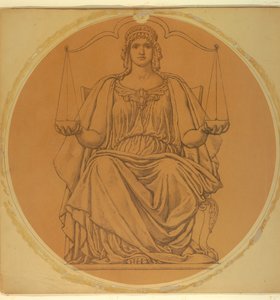 Studujte na "Justice," Lunette v Hudson County Courthouse, Jersey City, NJ od Kenyon Cox