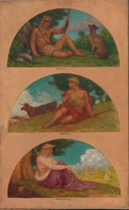 Pokrok civilizace: Lov, pastevectví, zemědělství..., 1905-1906. od Kenyon Cox