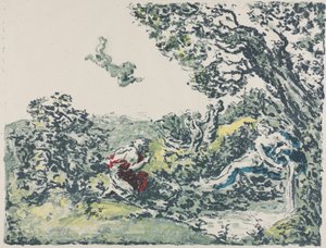 Satyr a létající Amor od Ker Xavier Roussel