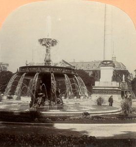 Královské náměstí, Fontána, Stuttgart, Německo, 1896. od Keystone View Company