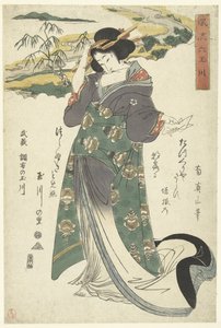 Riviera De Chofu Tama v provincii Musashi Musashi Chofu no Tamagawa (název na objektu) De elegante zes Tama rivieren (název série) Furyu Mu Tamagawa (název série na objektu) od Kikugawa Eizan