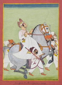 Jezdecký portrét Singhji Motiram Ji, 1802/58 od Kiritaji Bhak