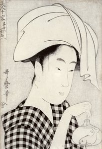 Čajovna v Rjógoku, ze série "Bijin juyo" (Deset ženských postav), asi 1797 (dřevoryt) od Kitagawa Utamaro