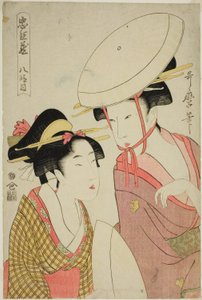 Akt VIII (Hachidanme), ze série "Pokladnice loajálních zadržovatelů (Chushingura)" od Kitagawa Utamaro