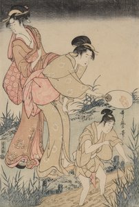 Chytání světlušek pod vrbou (vpravo) od Kitagawa Utamaro