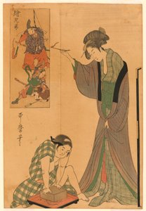 Chytání myši od Kitagawa Utamaro