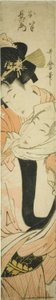 Choemon nese Ohana na zádech od Kitagawa Utamaro