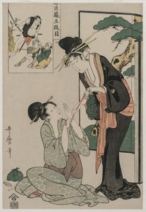 Chushingura: V. dějství The Storehouse of Loyalty, konec 90. let 18. století. od Kitagawa Utamaro