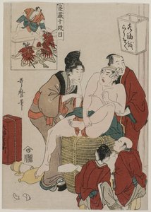 Chushingura: Akt X z The Storehouse of Loyalty od Kitagawa Utamaro
