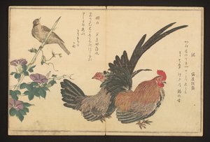 Kohout a strnad od Kitagawa Utamaro