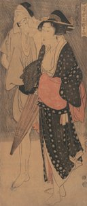 Pár ve večerní sprše..., ca. 1800. od Kitagawa Utamaro