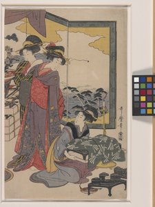 Festival Ebisu (barevný dřevořez) od Kitagawa Utamaro