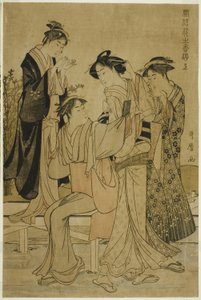 Elegantní potěšení: Vůně květin, vpravo (Furyu hana no ka asobi, jo) od Kitagawa Utamaro