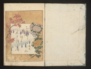 Báseň s podzimními květinami od Kitagawa Utamaro