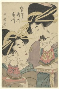 Gejše s panenkami sumo od Kitagawa Utamaro
