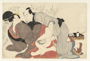 Ženatý muž a vdova Negai no itoguchi (název série) od Kitagawa Utamaro