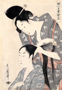 Vysoká rd menší r kravata do vlasů, c. 1798 od Kitagawa Utamaro