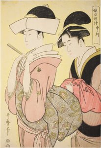 Hour of the Monkey [16:00] (Saru no koku), ze seriálu „Sluneční hodiny mladých žen (Musume hi-dokei)“ od Kitagawa Utamaro