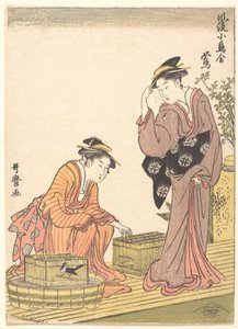 Japonská lesní pěnice od Kitagawa Utamaro