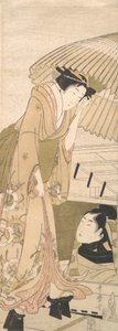 Člen Anjin g-s Tage Tee S w Snow pier, 1800. od Kitagawa Utamaro