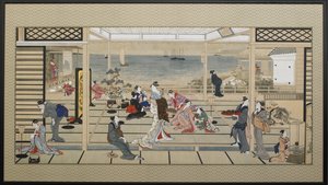 Moonlight Revelry v Dozo Sagami, konec 18. století. od Kitagawa Utamaro