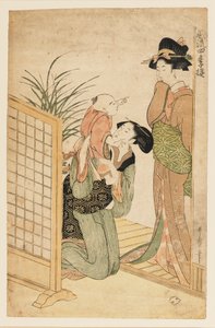 Matka, dítě a sestra, c1800 od Kitagawa Utamaro
