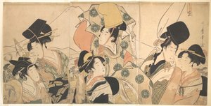 Narihirova cesta na východ od Kitagawa Utamaro
